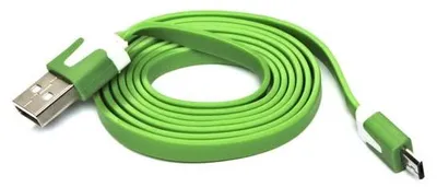 Produktbild von USB-Kabel (2.0), USB A M - microUSB (M), 1m, flach, grün