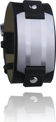 Produktbild von Karisma Leder Armband Schwarz Mit Edelstahl Platte Breite 30mm - Männerschmuck