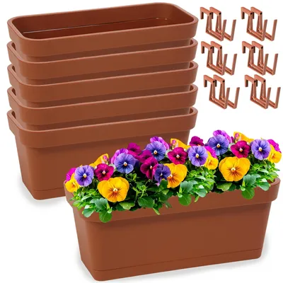 Produktbild von Omgoods – Set mit 6 Kunststoff-Blumentöpfen für Balkon und Garten