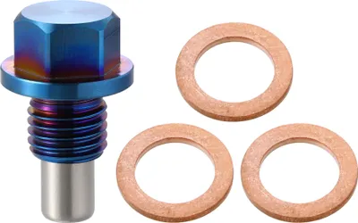 Image de Vis Vidange M12 x 1,5 Bouchon Carter d'huile Moteur Bleu avec 3 Joints