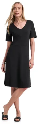 Produktbild von Street One Knielanges Kleid aus Jersey mit Kurzarm Black 36