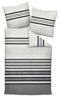 Produktbild von Janine Palermo Bettwäsche 100 % gekämmte Baumwolle Mako-Satin Grau 135 x 200 cm