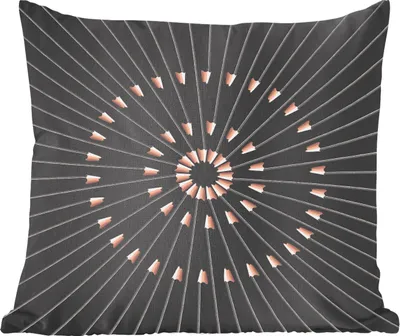 Produktbild von MuchoWow® Zierkissen Sofakissen Wohnzimmer Dekokissen 40x40 cm Kreis - Schwarz - Bleistifte - Foto Kissen - Schlafzimmer Dekoration