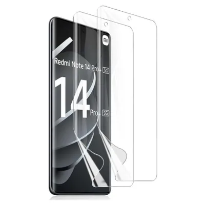Produktbild von CLM-Tech 4er Set Schutzfolie kompatibel mit Xiaomi Redmi Note 14 Pro Plus 5G - 2X Weichfolie + 2X Kameraschutz Kameraglas Panzerglas 9H Glas