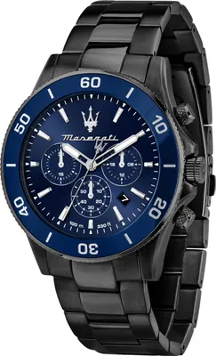 A studio shot of a men's wristwatch.