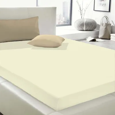 Produktbild von Wülfing Elastic-Jersey-Spannbetttuch in allen Farben und Größen 180x200 bis 200x220 cm vanille