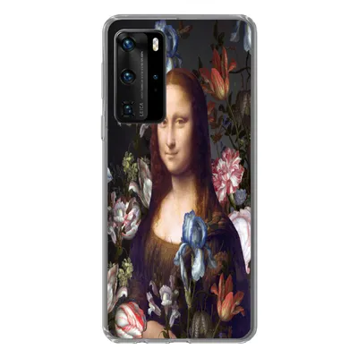 Produktbild von MuchoWow® Handyhülle Schutzhülle Hülle für Huawei P40 Pro Mona Lisa - Da Vinci - Blumen Silikon Softcase Handy Hülle - Schutz