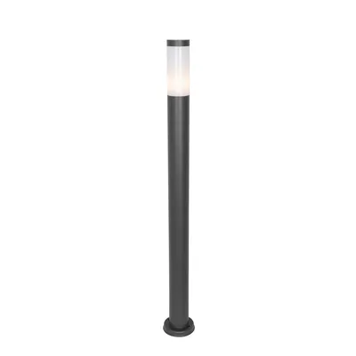 Zdjęcie produktu dla Nowoczesna lampa ogrodowa stojąca ciemnoszara z opalizującym szkłem 110 cm IP44 - Rox