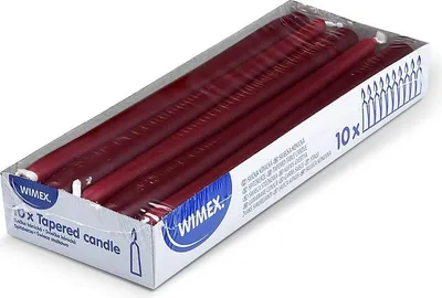 Immagine prodotto di 10 Spitzkerzen bordeaux 23,5 x 245 mm