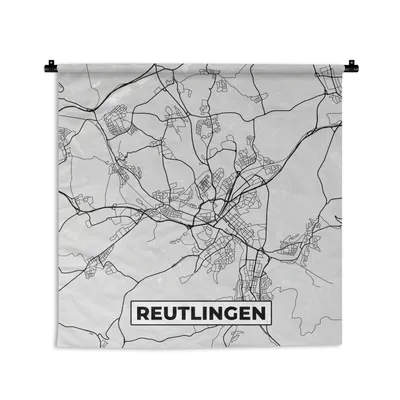 Produktbild von MuchoWow® Wandteppich Wandbehang Karte - Stadtplan - Deutschland - Reutlingen 150x150 cm Tapisserie Dekoration Wandtuch - Wohnaccessoires - Modernes