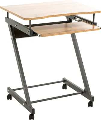 Produktbild von HAKU Computertisch auf Rollen anthrazit, eiche - MDF, Metall, B/H/T: 60x75x49 cm
