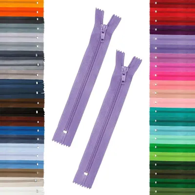 Produktbild von 50 Reißverschlüsse 5mm spiral, 18cm, unteilbar, Autolock, Farbe frei wählbar, Farbe:373 violett