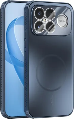 Produktbild von Matte PC TPU Hülle für Xiaomi Poco F8 Ultra/Redmi K90 Pro Max Magnetische Handyhülle mit Linsenabdeckung und Wärmeableitung Stoßstange Blau