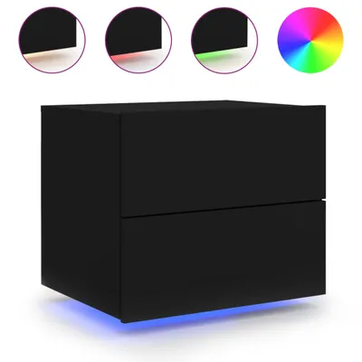 Obrázek produktu pro Nástěnný noční stolek s LED osvětlením černý
