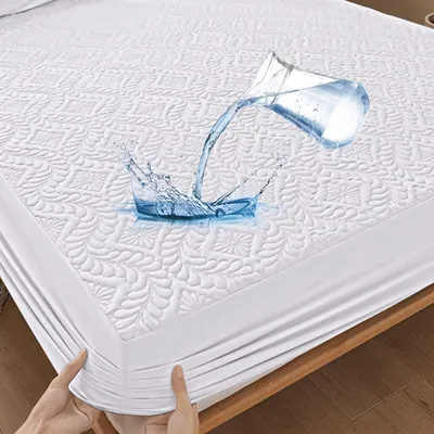 Zdjęcie produktu dla Elzusha - Wodoodporna ochrona na materac 180x200 cm - Oddychająca prześcieradło - Białe