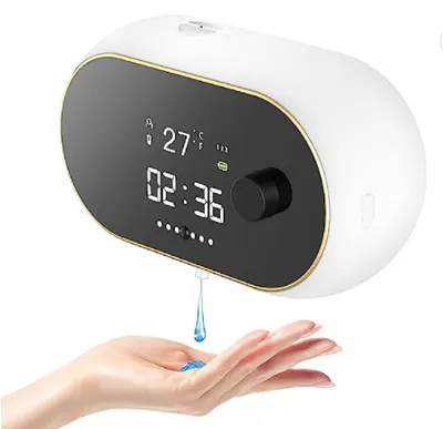 Imagen del producto de Dispensador automático de jabón líquido para pared, sin contacto, color blanco, para gel