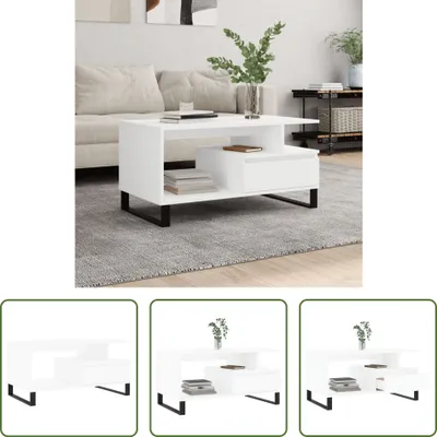 Produktbild von The Living Store Couchtisch Weiß 90x49x45 cm Holzwerkstoff