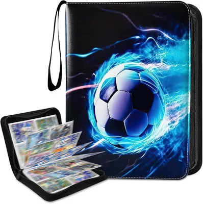 Produktbild von Sammelalbum 50 Seiten - Album für Fußballkarten - Scrapbook für Tauschkarten - Mappe für Trainerkarten - Kompatibel mit allen Kartenarten - Geeignet für 400 Karten - Fußballalbum