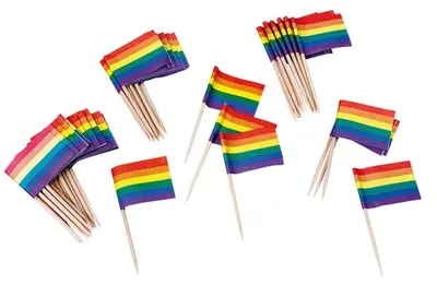 Regenbogen-Cocktailfahnen, 2er-Pack, 50 Stück, 6,5 x 3,5 cm