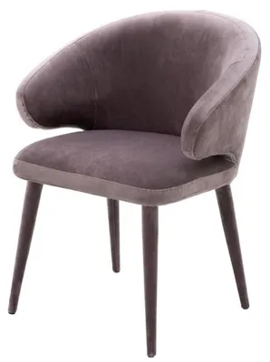 Produktbild von Casa Padrino Designer Esszimmerstuhl mit Armlehnen in Taupe 62 x 55 x H. 79 cm
