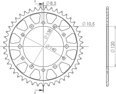 Immagine prodotto di In Acciaio Passo 520 - Z 38 Denti (Dis.00007)
