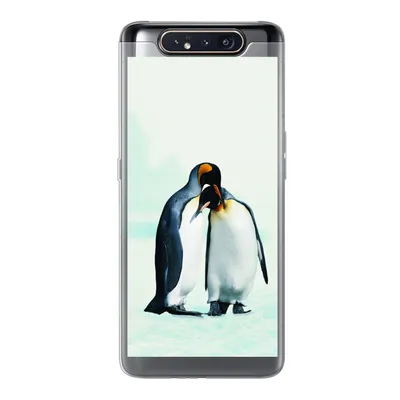 Produktbild von MuchoWow® Handyhülle Schutzhülle Hülle für Samsung Galaxy A80 Pinguine - Schnee - Familie Silikon Softcase Handy Hülle - Schutzdeckel