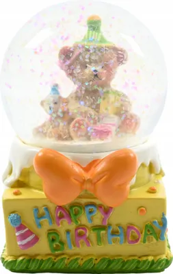 Produktbild von Schneekugel mit Bär 10cm - Glitzerkugel als Geschenk für Weihnachten & Geburtstag - Deko Figur