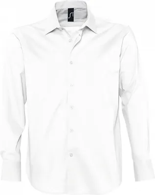 Produktbild von SOL'S Herren Hemd Stretch Langarm Formal Slim Freizeit Oberhemd, Größe:L, Farbe:Weiß