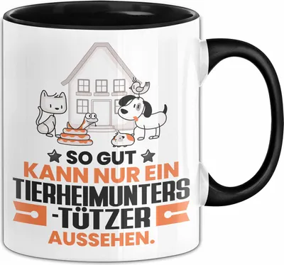 Produktbild von Tierheimunterstützer Geschenk Tasse So Gut Kann Nur Ein Tierheimunterstützer Aussehen Geschenkidee Kaffee-Becher (Schwarz)