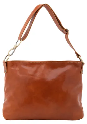 Produktbild von Damen Schultertasche aus echtem Leder, verstellbarer Trageriemen, hergestellt in Italien