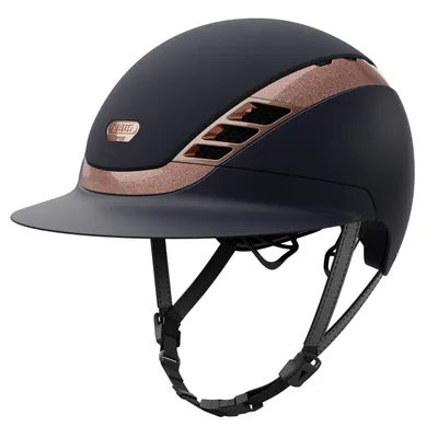 Produktbild von ABUS PIKEUR AirLuxe SUPREME L.V. Reithelm midnight blue - rosé gold, Größe:M