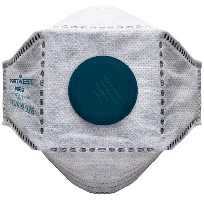Produktbild von EAGLE FFP2 Flachfalt-Halbmaske mit Carbonventil - 12 Stück - Weiß