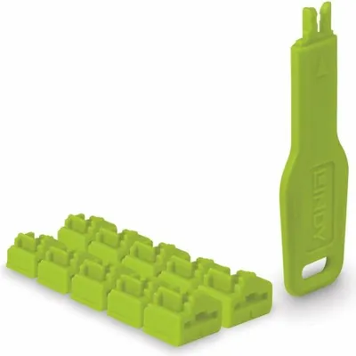 Immagine prodotto di Lindy 47894 LINDY Blocco porte RJ45 verde, 10 pezzi + 1 chiave