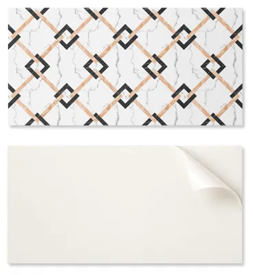 Image de Plaque vinyle adhésive avec impression, dimensions 120x60 cm, motifs géométriques de marbre