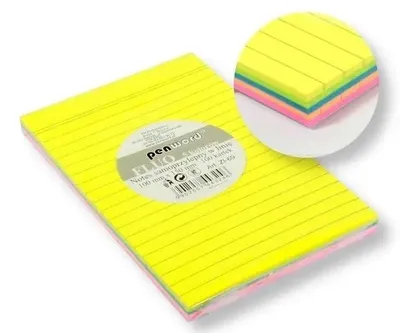 Produktbild von Haftnotizblock, liniert, gemischt, 100 x 150 mm, 100 Blatt – Penword