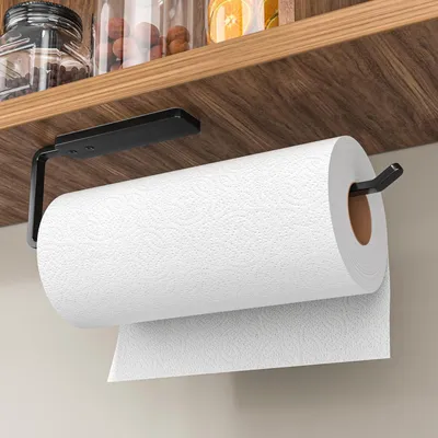 Image de Niffgaff Porte-rouleau de cuisine Adhésif Aluminium 31 cm Noir