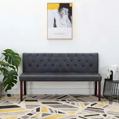 Immagine prodotto di Panca vidaXL 148,5 cm Grigio effetto pelle scamosciata