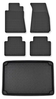 Productafbeelding van Rubberen automatten + kofferbakmat voor Mercedes-Benz Klasa A W168 1997-2004 – 5-delig, zwart, op maat – Wielganizator Semi-Universal