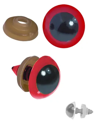 Puppenaugen Kunststoff rot