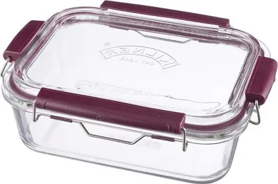 Immagine prodotto di Contenitore in vetro con chiusura ermetica da 600 ml - Vetro borosilicato - A tenuta d'aria - Preparazione dei pasti - Contenitore per alimenti - Contenitore in vetro con coperchio - Contenitore per conservazione - Cucina - Contenitore da forno da 18 a 240 °C