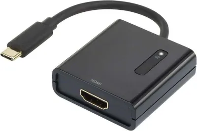 Produktbild von Renkforce RF-4472892 USB / HDMI Adapter [1x USB-C® Stecker - 1x HDMI-Buchse] Schwarz vergoldete Steckkontakte 15.00 cm