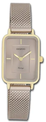 Immagine prodotto di Oozou, orologio da polso vintage, collezione uomo/donna, cinturino in metallo beige, movimento al quarzo, quadrante analogico, modello D3UOC20384