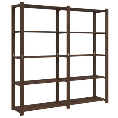 Produktbild von vidaXL Lagerregal mit 5 Böden Braun 170x38x170 cm Massivholz Kiefer