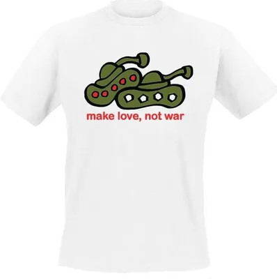 Produktbild von Sprüche T-Shirt Herren Make Love Not War weiß Funartikel, Sprüche 100% Baumwolle M
