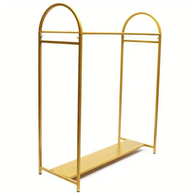 Produktbild von Doppelter Kleiderbügel - Kleiderstange - Garderobenstange - Kleiderständer - Kleiderhalterung - Aus goldenem Metall