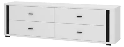 Produktbild von Dmora TV-Unterschrank Terenzo 177x40x52h cm Weiß Matt, 4 Schubladen, 1 Regal