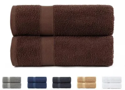Zdjęcie produktu dla Zestaw 2 ręczników do kąpieli Unyqoos®, 70 x 140 cm, 100% bawełna frotte, 550 g/m², wyjątkowo miękkie i chłonne, szybko schnące, kolor czekoladowy
