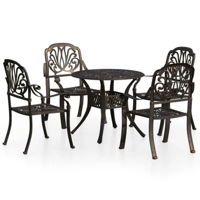 Obrázek produktu pro vidaXL 5dílná sada Bistro Set Litý hliník Bronz