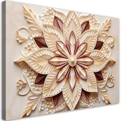 Produktbild von Leinwandbild Beige Blume 120x80 Feeby Beige bild für die wand bereit zum aufhängen