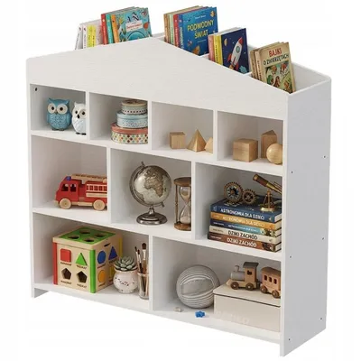 Produktbild von Weißes Kinderregal für Spielzeug und Bücher